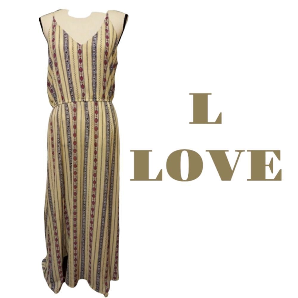 L Love maxi dress Striped New with tags  Womens size Large